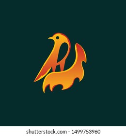 Bird Of Burn fire Creative Illustration Logo