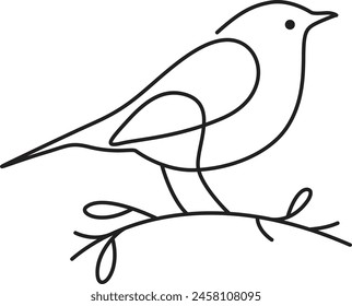 Bird, butterfly one line art pint file concept drawing 