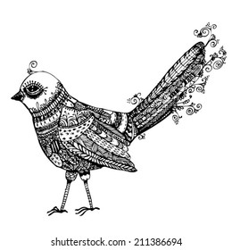  bird b/w ornament