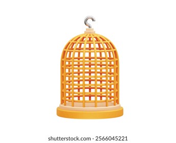 bird cage 3d rendering illustration