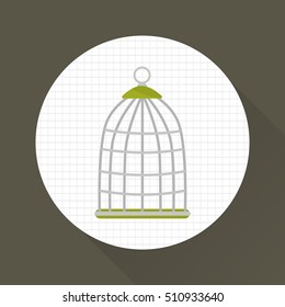 Bird cage color icon. Flat design. Pet shop theme