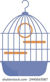 Bird cage color icon. Winged flying pet container isolated on white background