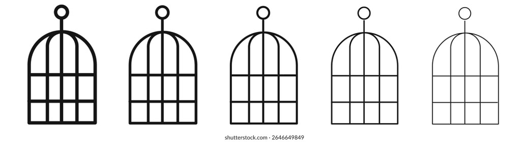 Bird cage icon black and white vector sign