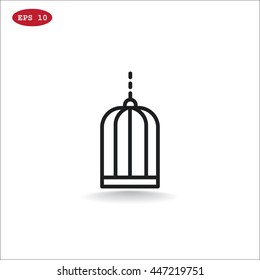 Bird cage icon Flat.