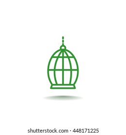 Bird cage icon Flat.