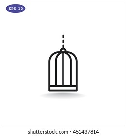 Bird cage icon Flat.