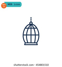 Bird cage icon Flat.