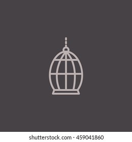 Bird cage icon Flat.