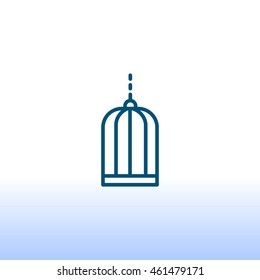 Bird cage icon Flat.