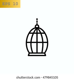 Bird cage icon Flat.