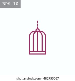 Bird cage icon Flat.