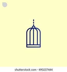 Bird cage icon Flat.