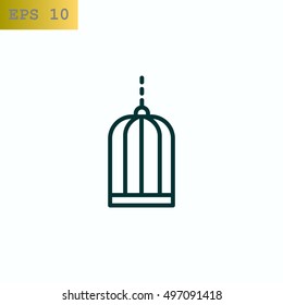 Bird cage icon Flat.