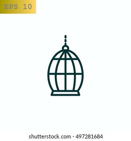 Bird cage icon Flat.