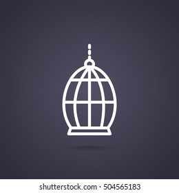 Bird cage icon Flat.