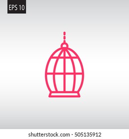Bird cage icon Flat.