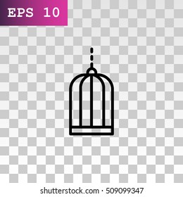 Bird cage icon Flat.
