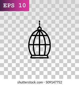 Bird cage icon Flat.