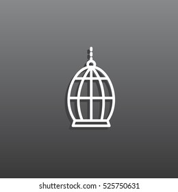Bird cage icon Flat.