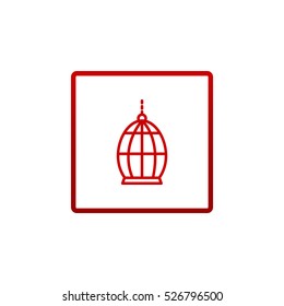 Bird cage icon Flat.