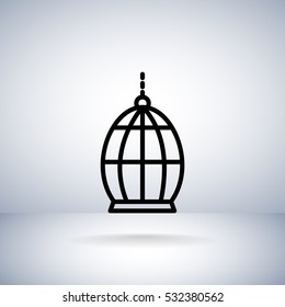 Bird cage icon Flat.