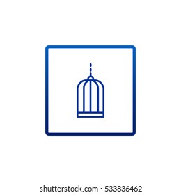 Bird cage icon Flat.