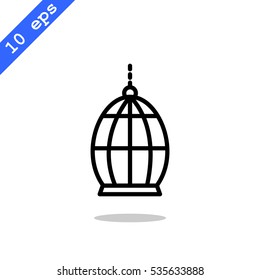 Bird cage icon Flat.