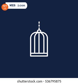 Bird cage icon Flat.