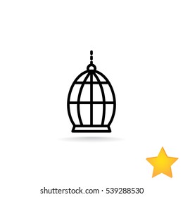 Bird cage icon Flat.