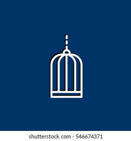 Bird cage icon Flat.