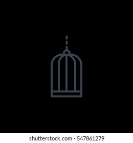 Bird cage icon Flat.