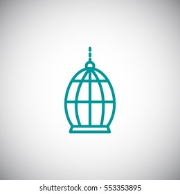 Bird cage icon Flat.