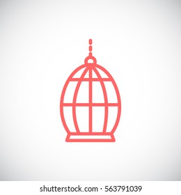Bird cage icon Flat.