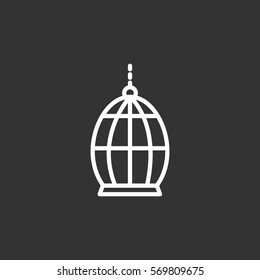 Bird cage icon Flat.