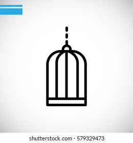 Bird cage icon Flat.