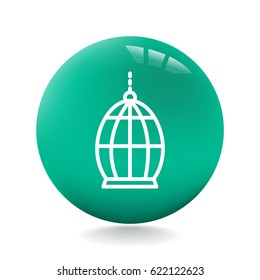 Bird cage icon Flat.