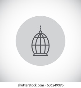 Bird cage icon Flat.