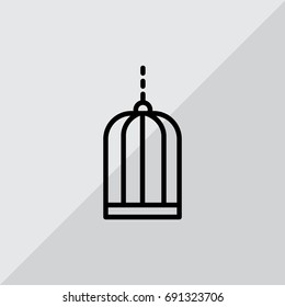Bird cage icon Flat.
