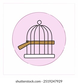 Bird cage icon in flat style. Vector illustration on white background.