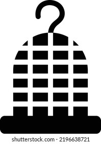 Bird Cage Icon With Glyph Style, Veterinary Sign And Symbol Isolated On White Background