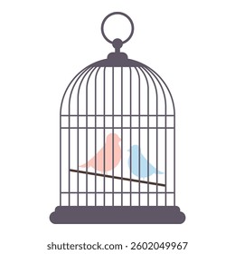 Bird in cage icon isolated on white background
