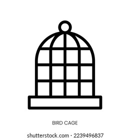 bird cage icon. Line Art Style Design Isolated On White Background