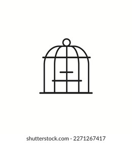 bird cage icon. Line Art Style Design Vector illustration