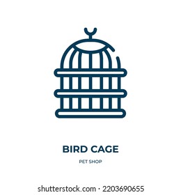 Bird cage icon. Linear vector illustration from pet shop collection. Outline bird cage icon vector. Thin line symbol for use on web and mobile apps, logo, print media.