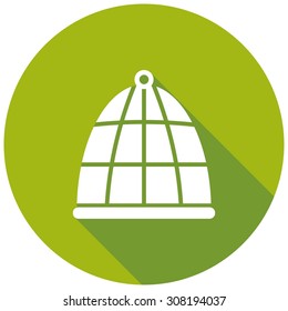 bird cage icon with a long shadow