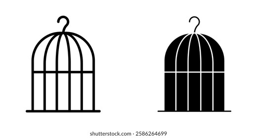 bird cage Icon set. Symbol isolated white background. vector illustration. color editable.