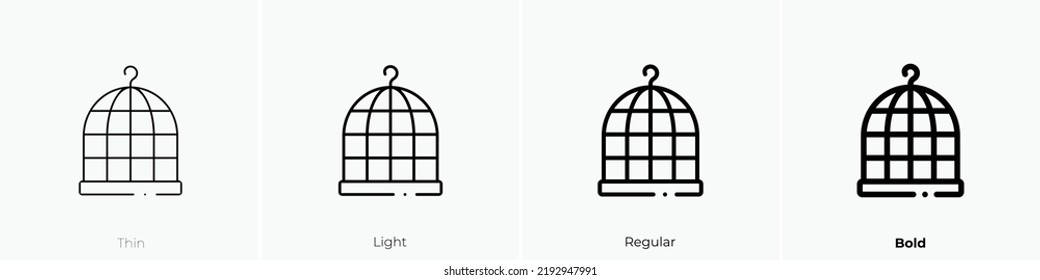 bird cage icon. Thin, Light Regular And Bold style design isolated on white background