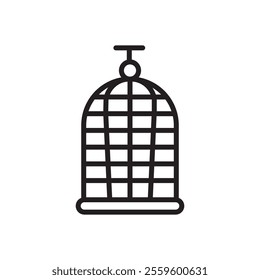 Bird cage icon Thin line art collection