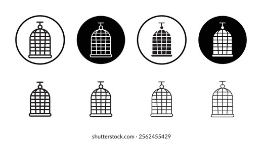 Bird cage icon Thin line flat illustration