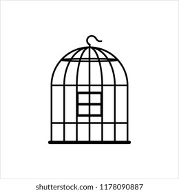 Bird Cage Icon, Bird Cage Vector Art Illustration